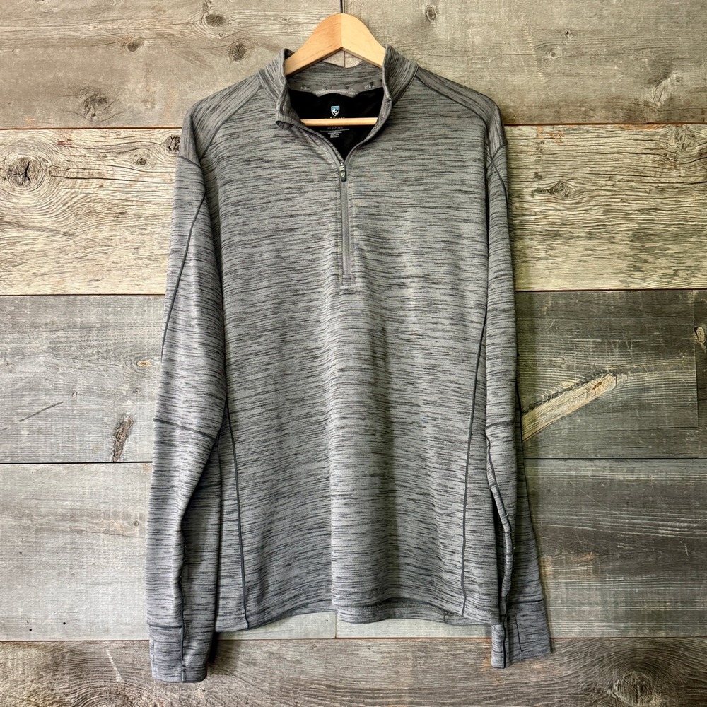 Kuhl Mens Alloy 1/4 Zip Pullover XL Gray Heather Hiking Outdoor Active Gorpcore